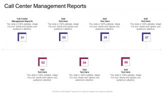 Call Center Management Reports In Powerpoint And Google Slides Cpb
