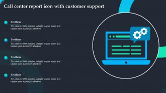 Call Center Report Icon With Customer Support