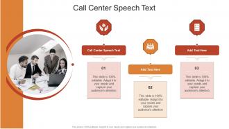 Call Center Speech Text In Powerpoint And Google Slides Cpb