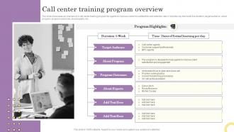 Call Center Training Program Overview