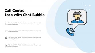 Call Centre Icon Customer Online Support Multiple Chat Bubble Microphone