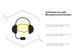 Call centre icon with microphone and chat box