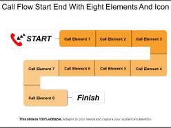 Call flow start end with eight elements and icon