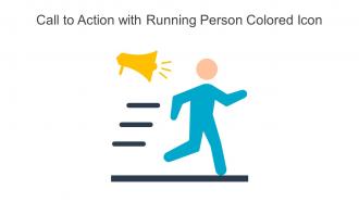 Call To Action With Running Person Colored Icon In Powerpoint Pptx Png And Editable Eps Format