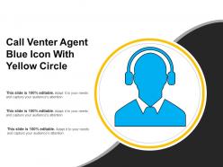 Call venter agent blue icon with yellow circle