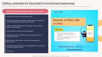 Calling Customers For Fraud Alert To Boost Brand Awareness Sales Outreach Plan For Boosting Customer Strategy SS
