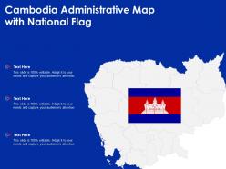 Cambodia administrative map with national flag