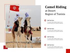 Camel riding at desert region of tunisia