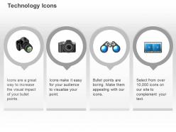Camera binocular object research film ppt icons graphics