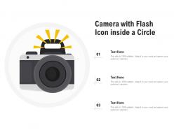 Camera with flash icon inside a circle
