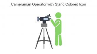 Cameraman Operator With Stand Colored Icon In Powerpoint Pptx Png And Editable Eps Format