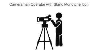 Cameraman Operator With Stand Monotone Icon In Powerpoint Pptx Png And Editable Eps Format