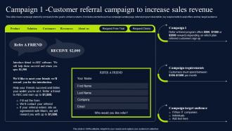 Campaign 1 Customer Referral Campaign Referral Marketing Promotional Techniques MKT SS V