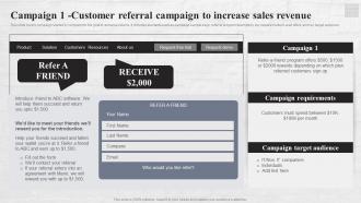 Campaign 1 Customer Referral Campaign Referral Marketing Strategies To Reach MKT SS V