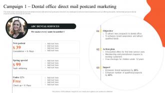 Campaign 1 Dental Office Direct Mail Postcard Marketing Implementing Outbound MKT SS