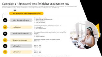 Campaign 1 Sponsored Post For Higher Engagement Startup Marketing Strategies To Increase Strategy SS V