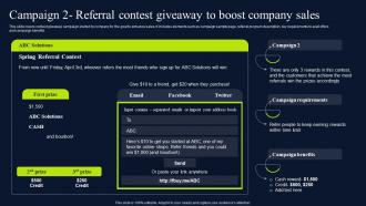 Campaign 2 Referral Contest Giveaway Referral Marketing Promotional Techniques MKT SS V