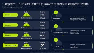Campaign 3 Gift Card Contest Giveaway Referral Marketing Promotional Techniques MKT SS V