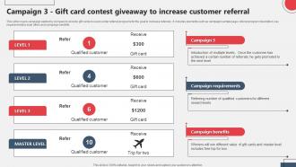 Campaign 3 Gift Card Contest Giveaway To Increase Customer Referral Marketing MKT SS V