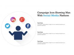 Campaign Icon Showing Man With Social Media Platform