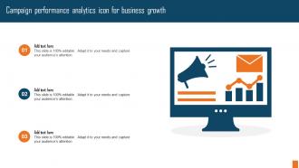 Campaign Performance Analytics Icon For Business Growth