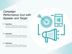 Campaign performance icon with speaker and target