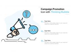 Campaign promotion icon with thinking bubble