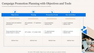 Campaign Promotion Planning With Objectives And Tools