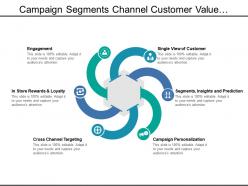 Campaign segments channel customer value management with icons