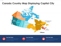Canada country map displaying capital city