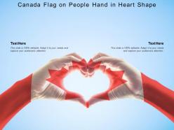 Canada flag on people hand in heart shape