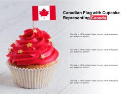 Canadian Flag With Cupcake Representing Canada