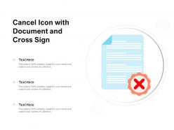 Cancel icon with document and cross sign