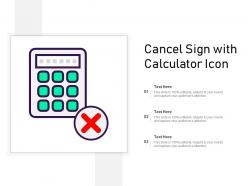 Cancel sign with calculator icon