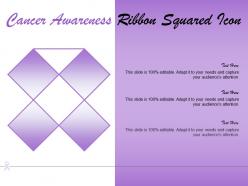 Cancer awareness ribbon squared icon