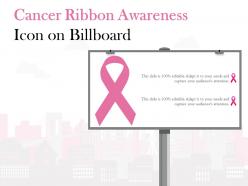 Cancer ribbon awareness icon on billboard