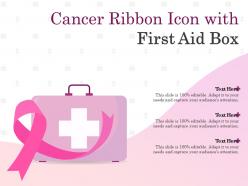 Cancer ribbon icon with first aid box