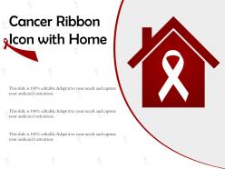 Cancer ribbon icon with home