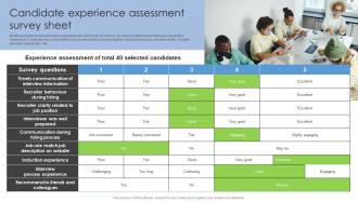 Candidate Experience Assessment Survey Sheet Sourcing Strategies To Attract Potential Candidates