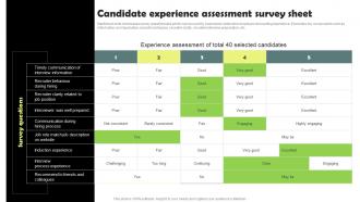 Candidate Experience Assessment Survey Sheet Workforce Acquisition Plan For Developing Talent