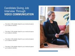 Candidate giving job interview through video communication