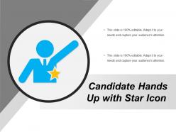 Candidate hands up with star icon