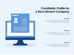 Candidate profile for a recruitment company
