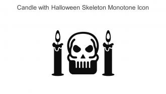 Candle With Halloween Skeleton Monotone Icon In Powerpoint Pptx Png And Editable Eps Format