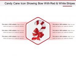 Candy cane icon showing bow with red and white stripes