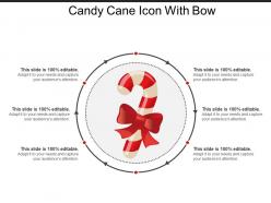 Candy cane icon with bow