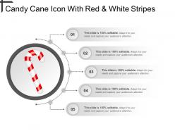 Candy cane icon with red and white stripes