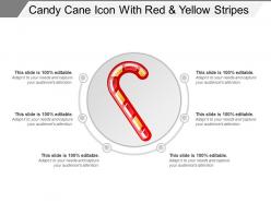 Candy cane icon with red and yellow stripes