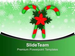 Candy canes and holy flowers powerpoint templates ppt themes and graphics