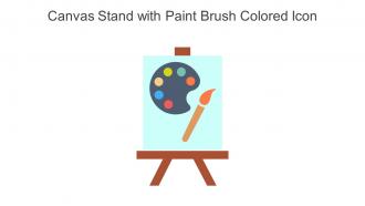 Canvas Stand With Paint Brush Colored Icon In Powerpoint Pptx Png And Editable Eps Format